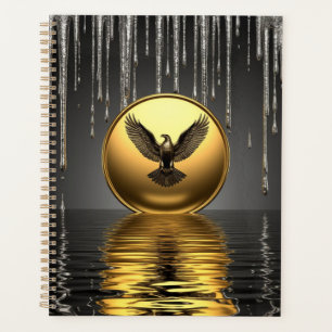 Golden Eagle Pendant Dripping Liquid Metal Planner
