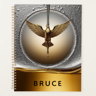 Golden Eagle Pendant Dripping Liquid Metal Planner