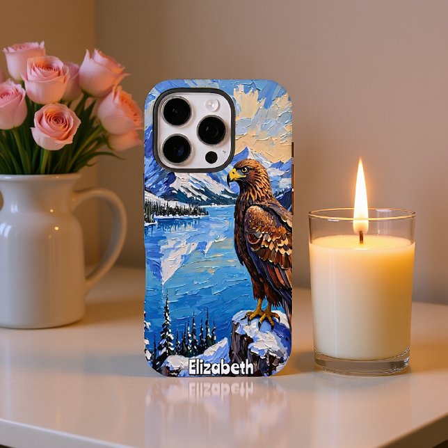 Golden Eagle, Snowy Mountain Lake Case-Mate iPhone Case (Creator Uploaded)