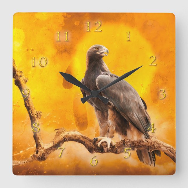 Golden Eagle THE GOLDEN ONE Square Wall Clock (Front)