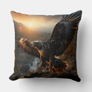 Golden Eagle Throw Pillow