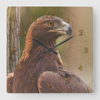 GOLDEN EAGLE “VOYAGER” SQUARE WALL CLOCK