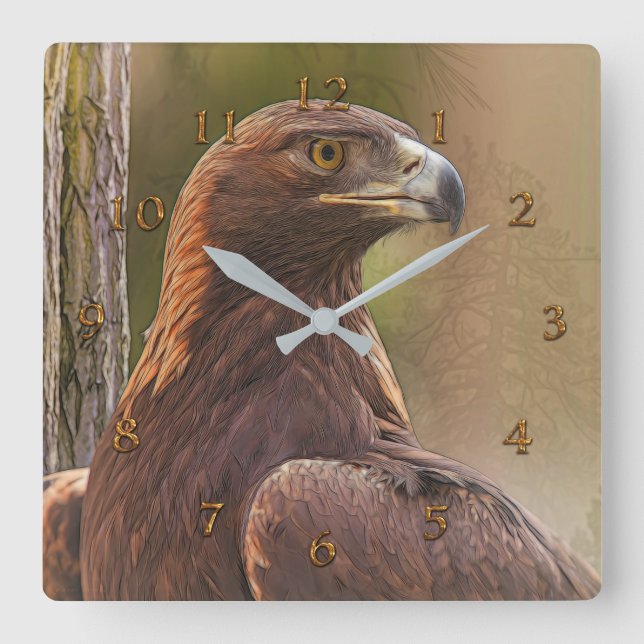 GOLDEN EAGLE “VOYAGER” SQUARE WALL CLOCK (Front)