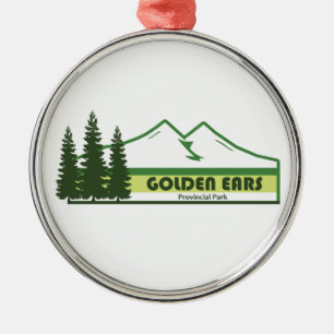 Golden Ears Provincial Park Green Stripes Metal Ornament