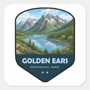 Golden Ears Provincial Park Shield Square Sticker