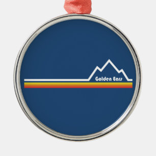 Golden Ears Provincial Park Stripe Metal Ornament
