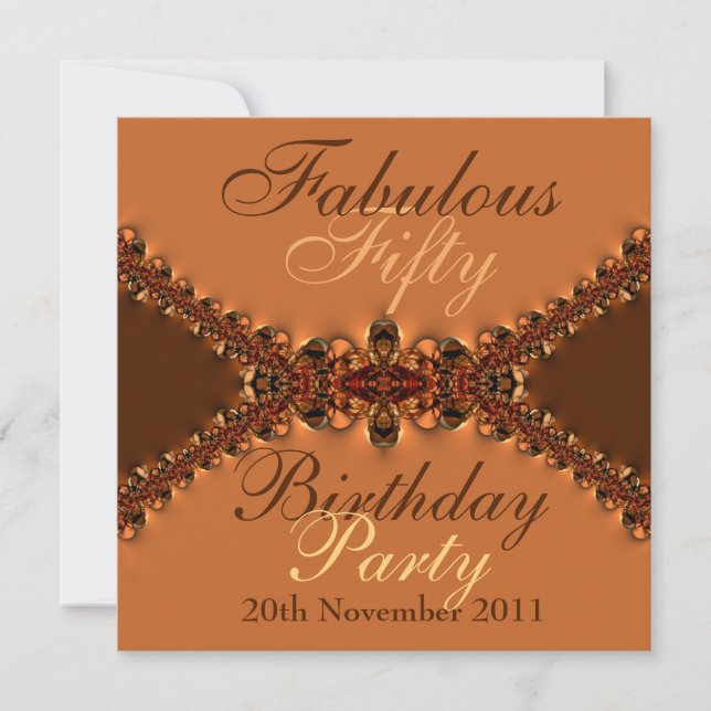 Golden Earth Fabulous Anniversaire Fête Invitation (Devant)