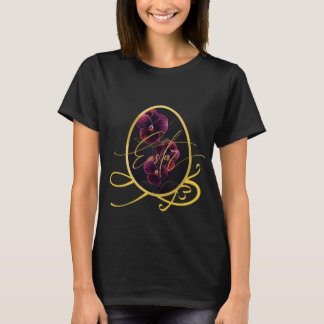 Golden Easter Egg with Elegant Purple Iris T-Shirt