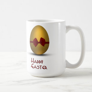 Golden Easter Egg with Red Bow Coffee Mug