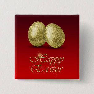 Golden Easter Eggs - Button