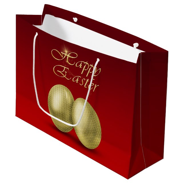 Golden Easter Eggs - Large Gift Bag (Front Angled)