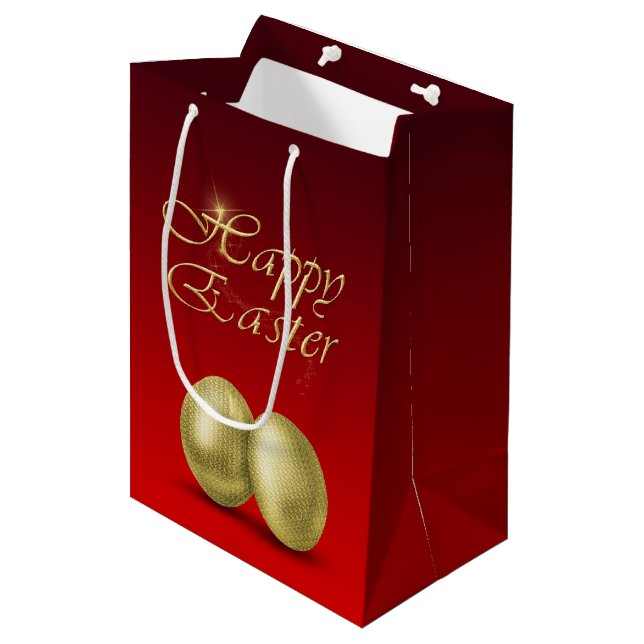 Golden Easter Eggs - Medium Gift Bag (Front Angled)