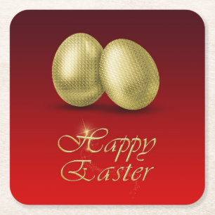 Golden Easter Eggs - Paper Coaster