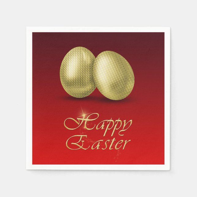 Golden Easter Eggs - Paper Napkin (Front)