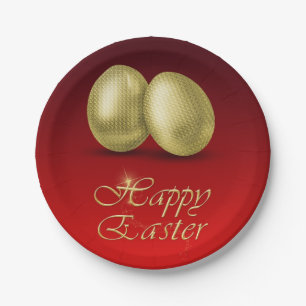 Golden Easter Eggs - Paper Plate