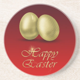Golden Easter Eggs - Sandstone Coaster