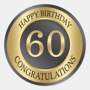 Golden effect 60th Birthday Classic Round Sticker