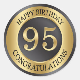 Golden effect 95th Birthday Classic Round Sticker
