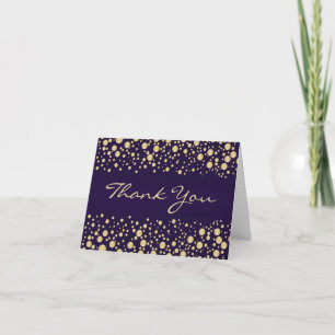 Golden effect confetti Thank You Card