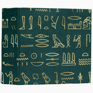 Golden Egyptian Hieroglyphs Typography Egypt Binder
