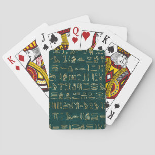 Golden Egyptian Hieroglyphs Typography Egypt Playing Cards