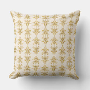 Golden Egyptian Motif Pattern Throw Pillow