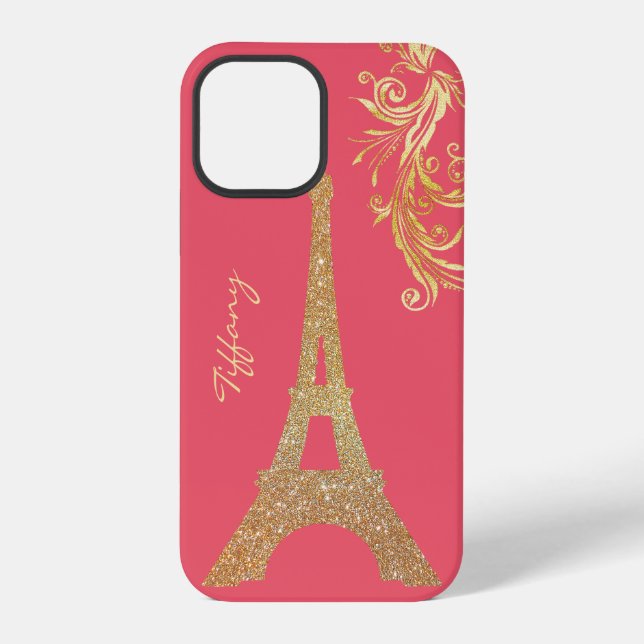Golden Eiffel Tower Custom iPhone Case (Back)