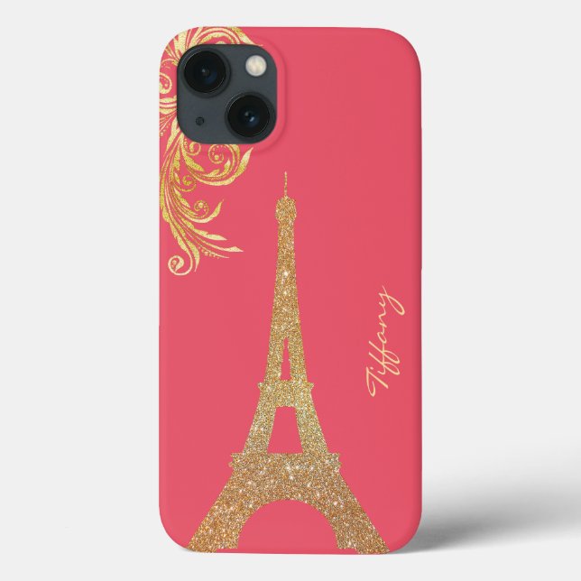Golden Eiffel Tower Custom Samsung Note 4 Coque (Verso)