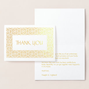 Golden Elegance  All-Occasion "Thank You" Foil Card