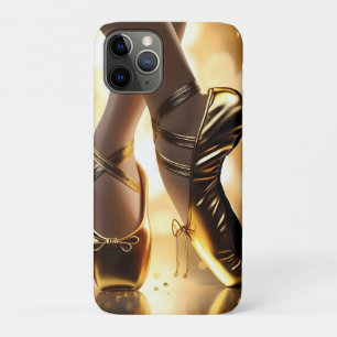 Golden Elegance: Ballerina Shoes on Gold Bokeh iPhone 11 Pro Case