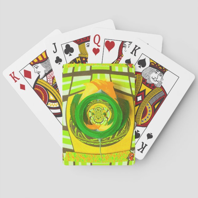 Golden Elegance: Beautiful African Yellow Rose Art Playing Cards (Back)