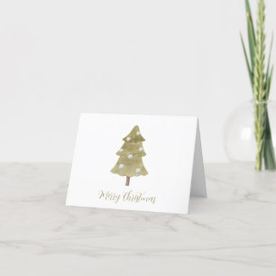 Golden Elegance Blessed Christmas Tree Holiday Card