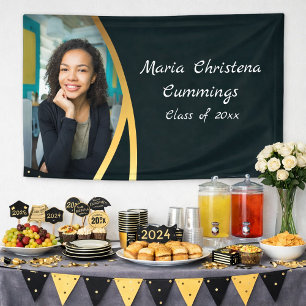 Golden Elegance Class Of Photo Graduation Banner