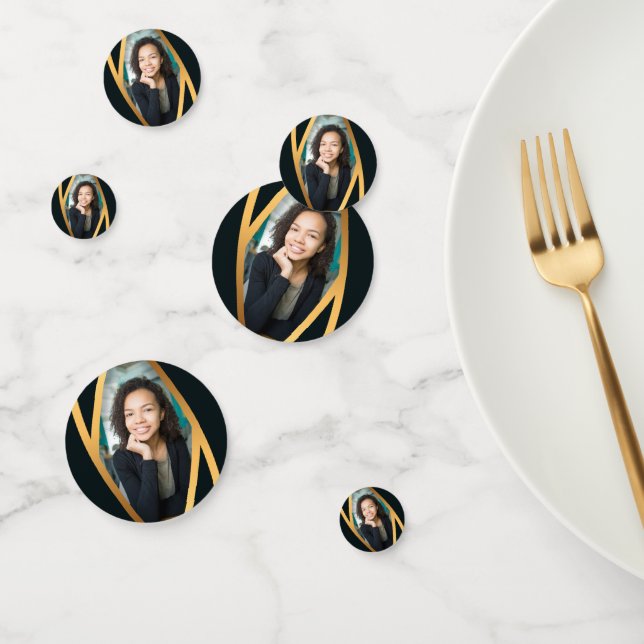 Golden Elegance Class Of Photo Graduation Confetti (Group)