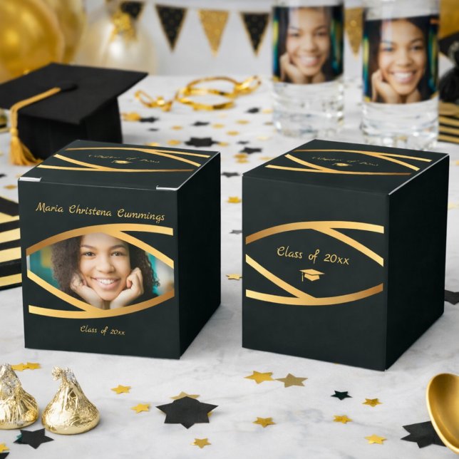 Golden Elegance Class Of Photo Graduation Favor Box (Creator Uploaded)