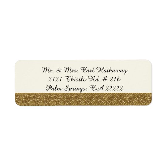 Golden Elegance Custom Return Address Label