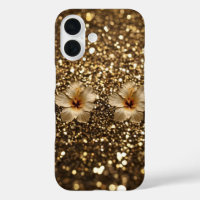 Golden Elegance: Gold Hibiscus Shimmer