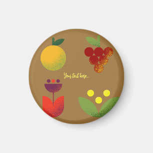 Golden Elegance Modern Floral Fruit Magnet