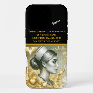 Golden Elegance of a Nurse Practitioner at Work iPhone 16 Pro Max Case