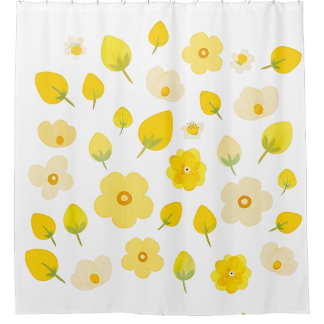 Golden Elegance Shower Curtain (Front)