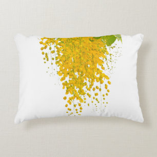 Golden Elegance Sunlit Cascade Hanging Gold Bloomi Accent Pillow