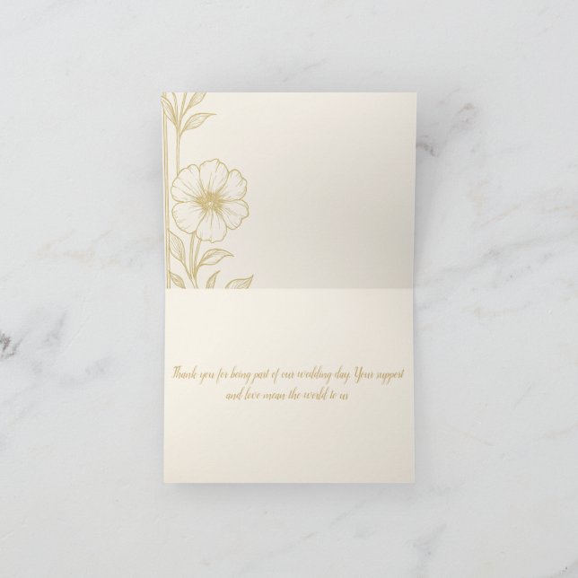 Golden Elegance Thank You Card – Classic Wedding  (Inside)
