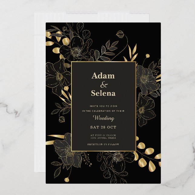 Golden Elegance Wedding Invitation (Envelope)