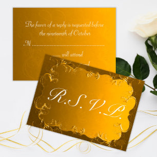 Golden Elegance Wedding RSVP Card
