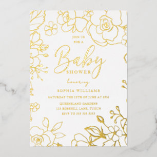 Golden Elegant Baby Shower Flowers Real Gold