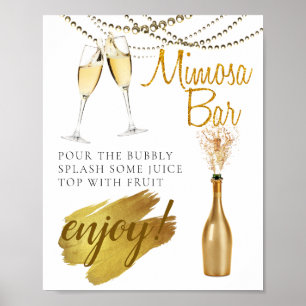 Golden Elegant Bridal Brunch Mimosa Bar Sign