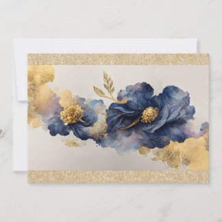 Golden Elegant Flower Invitation