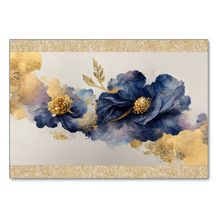 Golden Elegant Flower Table Number