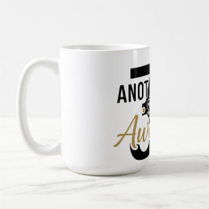 Golden Elegant Script "Awesome" Typography Black  Coffee Mug
