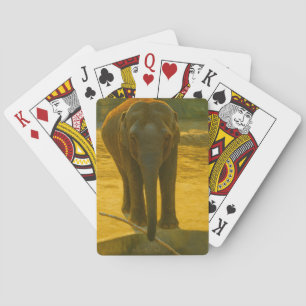 Golden Elephant Wisdom – Majestic Wildlife Playing Cards